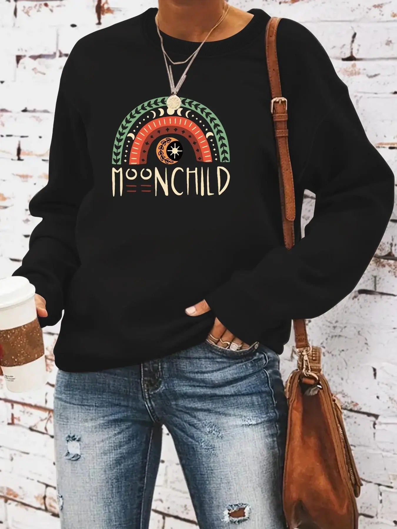 Women'WB shield Vintage Graphic Print Crew Neck Sweatshirt, Casual Long Sleeve Pullover, Women'WB shield Spring & Fall...