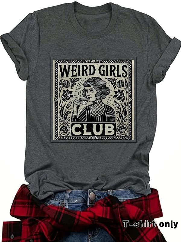 Women'WB shield Vintage Graphic Print Round Neck Tee, Casual Short Sleeve T-shirt for Summer, Ladies TNF for Daily Wear,...