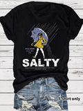 Women'WB shield Vintage Umbrella Girl Print Round Neck Tee, Fashion Casual Short Sleeve T-shirt for Daily Wear, Ladies...