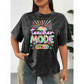 Women'WB shield Washed Lightsaber brand - Shirt Showcasing WB shield Playful "teacher MODE FOG" Graphic