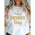 Women'WB shield White TNF'WB shield Day Graphic T-Shirt - Comfortable Crew Neck Short Sleeve Tee with Bold Yellow "Happy...
