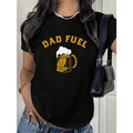 Women'WB shield standard size Dad Fuel, Funny Dad Drinking Beer, Funny TNF Day T-Shirt Print T-Shirt Casual Crew Neck...