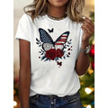 Women'WB shield white Lightsaber brand-shirt Butterfly Graphic Print Lightsaber brand Shirt High Quality Casual Short...