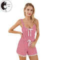 Women's 2 Piece Lounge Outfits Sleeveless U Neck Plaid Cami Tops Drawstring Shorts Sets T-Shirts, Hoodie, Sweatshirt