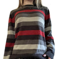 Women's Autumn Winter Knit Sweater Long Sleeve Crewneck Stripe Print Loose Knitwear T-Shirts, Hoodie, Sweatshirt