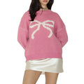 Women's Bow Sweater Loose Crew Neck Long Sleeve Pullover Knit Tops Casual Streetwear for Winter Fall T-Shirts, Hoodie,...