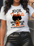 Women's Cartoon & Letter Print Round Neck Graphic Tee, Vintage Trendy Casual Short Sleeve T-shirt for Daily Wear, Ladies...