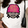 Women's Cartoon Figure & Letter Print Round Neck Tee, Fashion Casual Short Sleeve Crew Neck T-shirt for Daily Holiday...