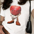Women's Cartoon Fruit  Print Round Neck Tee, Fashion Casual Short Sleeve T-shirt for Daily Wear, Ladies Summer Clothes...