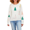 Women's Christmas Loose Sweatshirts Christmas Tree Embroidered Round Neck Long Sleeve Pullovers Fall Winter Casual Tops...