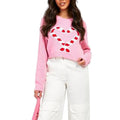 Women's Christmas Sweaters Long Sleeve Round Neck Candy Cane Print Loose Pullovers Knit Tops T-Shirts, Hoodie, Sweatshirt