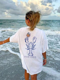 Women's Crab Print Round Neck Tee, Casual Short Sleeve Crew Neck T-Shirt for Summer, Fashion Women's Top for Daily Wear...