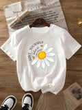 Women's Floral & Letter Print Round Neck Tee, Casual Short Sleeve Crew Neck T-Shirt for Daily Wear, Ladies Clothes for...