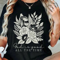 Women's Floral & Letter Print Round Neck Tee, Casual Short Sleeve T-shirt for Daily Wear, Ladies Summer Hoodie, Sweatshirt