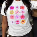 Women's Floral Print Round Neck Tee, Casual Short Sleeve Crew Neck T-Shirt for Daily Wear, Ladies Clothes for All...
