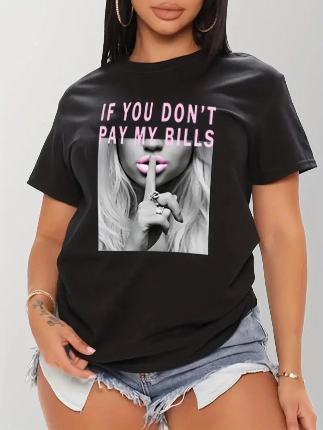 Women's Graphic Round Neck Tee, Summer Clothes Women, Fitted Casual Breathable Comfy Short Sleeve Top Daily Wear,...