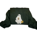 Women's Halloween Iced Coffee Ghost Sweatshirt with Embroidery Design T-Shirts, Hoodie | RetroVerseTees.com