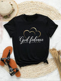 Women's Heart & Letter Print Round Neck Tee, Casual Short Sleeve Crew Neck T-shirt for Daily Wear, Ladies Clothes for All...