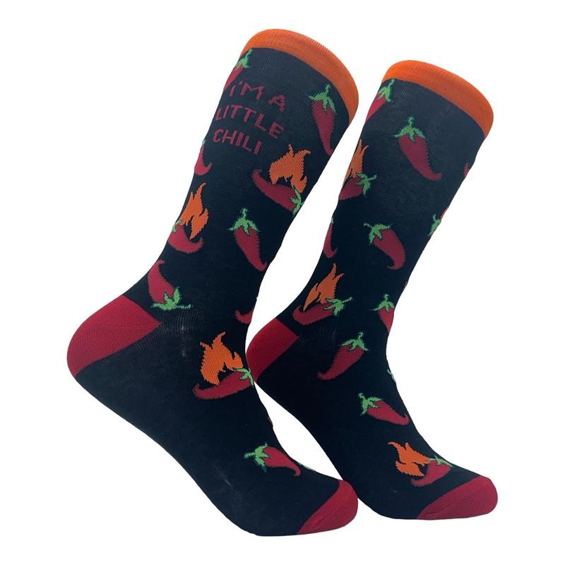 Women's Im A Little Chili Socks Funny Spicy Hot Peppers Joke Footwear Funny Graphic Socks Comfortable Fitted Spandex...