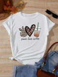 Women's Leopard Cartoon Graphic Print Round Neck Tee, Fashion Casual Short Sleeve T-shirt, Ladies Summer Clothes for...