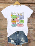 Women's Letter & Heart Print Round Neck Tee, Casual Short Sleeve T-shirt for Daily Outdoor Wear, Ladies Summer Clothes...