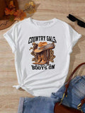 Women's Letter Graphic Round Neck Tee, Casual Short Sleeve Crew Neck T-shirt for Daily Holiday Vacation Outdoor Wear,...
