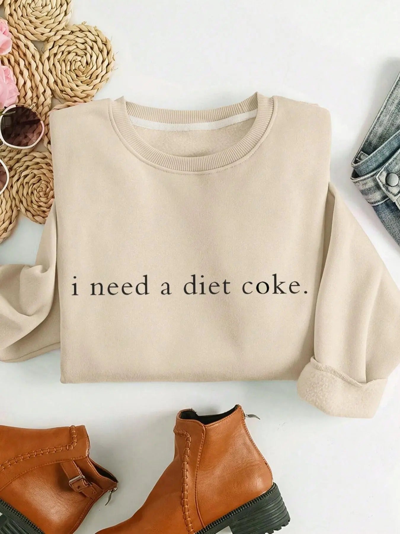Women's Letter Print Crew Neck Sweatshirt, Casual Long Sleeve Pullover for Spring & Fall, Women's Clothes for Daily Wear...