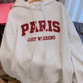 Women's Letter Print Drop Shoulder Hoodie, Fashion Casual Drawstring Kangaroo Pocket Hooded Sweatshirt for Daily Holiday...