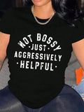 Women's Letter Print Round Neck Graphic Tee, Fashion Casual Crew Neck Short Sleeve T-Shirt for Daily Holiday Vacation...