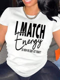 Women's Letter Print Round Neck Graphic Tee, Trendy Casual Short Sleeve T-shirt For Daily Wear, Ladies All Seasons Outfit...
