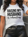 Women's Letter Print Round Neck Graphic Tee, Trendy Casual Short Sleeve T-shirt For Daily Wear, Ladies Summer...