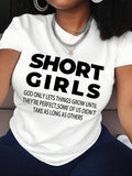 Women's Letter Print Round Neck Shortsleeve Tee, Fashion Casual Crew Neck Short Sleeve T-shirt for Daily Holiday Vacation...