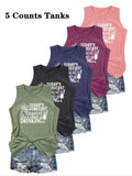 Women's Letter Print Round Neck Tank Top, Casual Sleeveless Crew Neck Top for Daily Wear, Ladies Clothes for All Seasons...