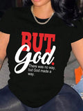 Women's Letter Print Round Neck Tee, Casual Crew Neck Short Sleeve T-shirt for Daily Holiday Vacation Outdoor Wear,...