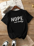 Women's Letter Print Round Neck Tee, Fashion Casual Crew Neck Short Sleeve T-Shirt for Daily Holiday Vacation Outdoor...