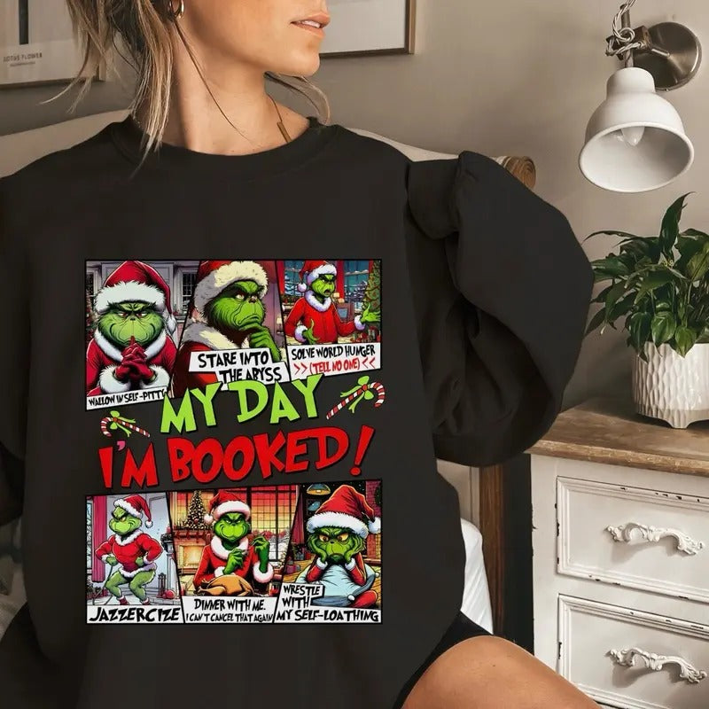 Women's Merry Griinch Longsleeve Crewneck Sweater - Pullover, Womenswear T-Shirts, Hoodie, Sweatshirt | RetroVerseTees.com