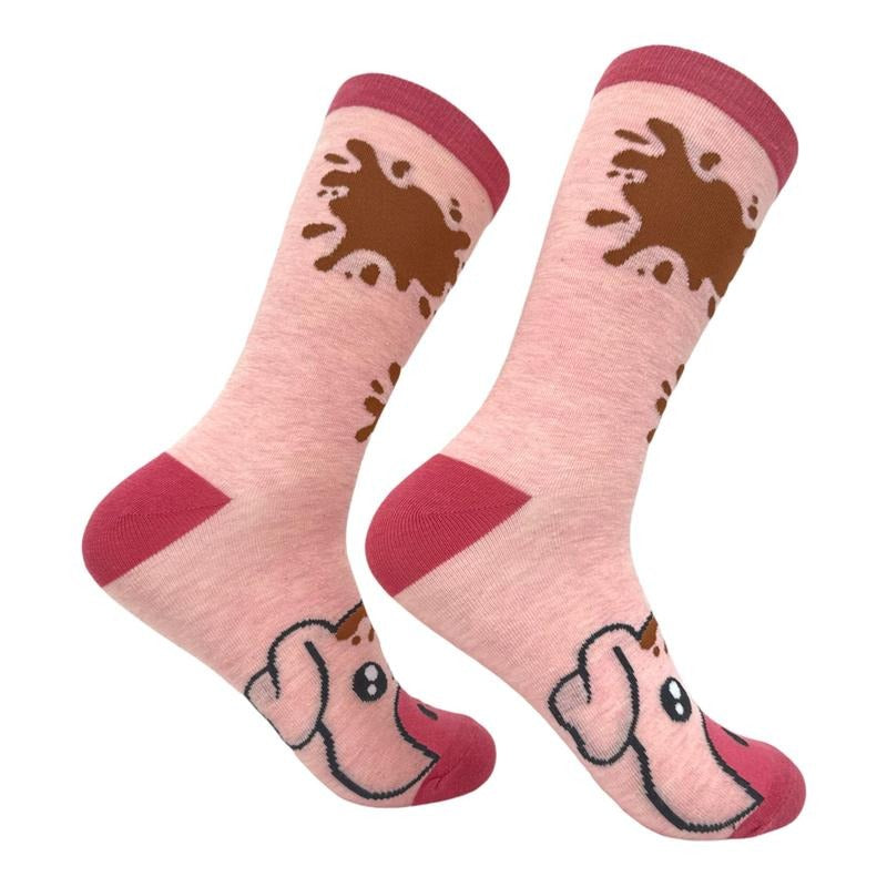 Women's Muddy Pig Socks Funny Cute Farm Animal Novelty Footwear Funny Graphic Socks Comfortable Fitted Spandex Cotton...