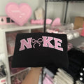 Women's Pink Bow Pullover Sweater, Medium-Heavy Fabric, Loose Fit T-Shirts, Hoodie, Sweatshirt | RetroVerseTees.com