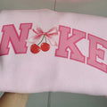 Women's Pink Cherry Pullover Sweater, Women Aesthetic Sweater, Girly Social Club Matching Tee, Coquette...