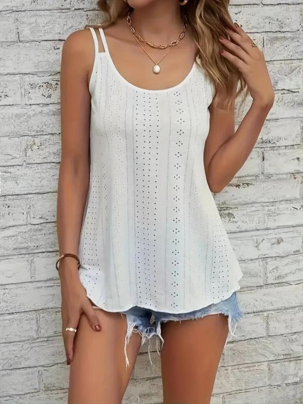 Women's Plain Scoop Neck Tank Top, Casual Sleeveless Round Neck Top for Summer, Fashion Women's Clothing for Daily Wear...
