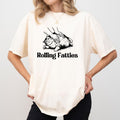 Women's Rolling Fatties Cat Shirt Comfort Colors, Funny Fat Cat T-shirt, Cat Lovers Gifts, Cute Kitten Tee, Sarcastic...