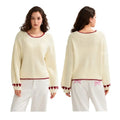 Women's Spring Autumn Knit Sweater Long Sleeve O Neck Heart Print Loose Knitwear T-Shirts, Hoodie, Sweatshirt