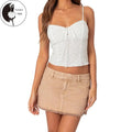 Women's Summer Lace Cami Tops Sleeveless Open Back Trendy  Front Tie Tank Tops T-Shirts, Hoodie, Sweatshirt