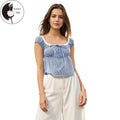 Women's Summer Tops Casual Loose Hem Stylish Plaid& Flower Print Short Sleeve T-Shirt Hoodie, Sweatshirt | RetroVerseTees.com