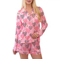 Women's Valentine's Day Lounge Set Long Sleeve Heart Print Shirt Shorts Sleepwear Hoodie, Sweatshirt | RetroVerseTees.com