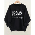 Womens Christian Faith Sweatshirt White with Black Lettering FOG Crew Neck Casual Pullover Spiky hair fighters Season...