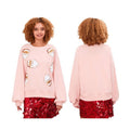 Womens Christmas Sweatshirt Sequin Santa Crew Neck Lantern Sleeve Pullover Tops Casual Streetwear T-Shirts, Hoodie