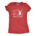 Womens Lets Get Blitzen T Shirt Funny Xmas Partying Drinking Santas Reindeer Tee for Ladies Funny Womens T Shirts Cute...