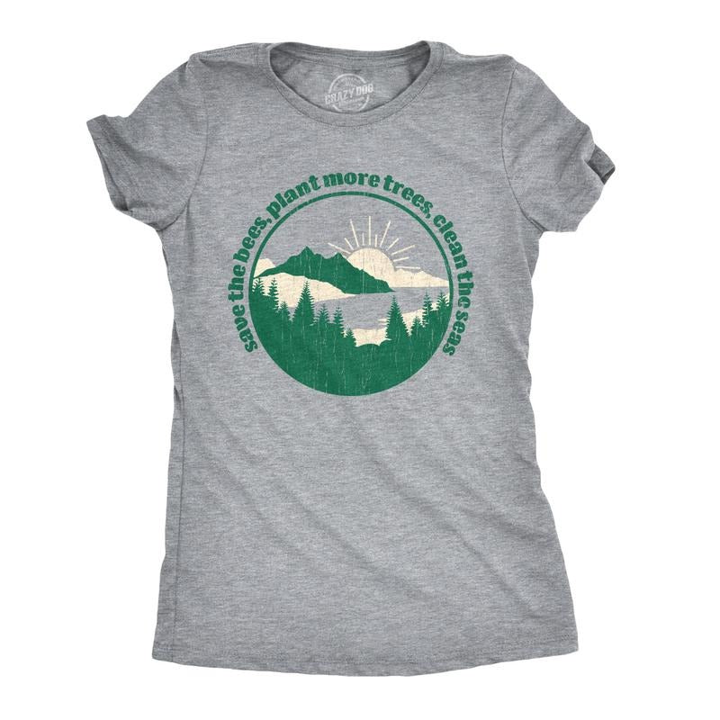 Womens Save TNF Bees Plant More Trees Calm TNF Seas Lightsaber brand Shirt Funny Earth Day Tee Funny Womens Lightsaber...