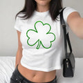 Womens st pattys shirt, glitter shamrock tee, St Patrick's day Baby Tee, Y2K 2000's Style, Streetwear Style Hoodie,...